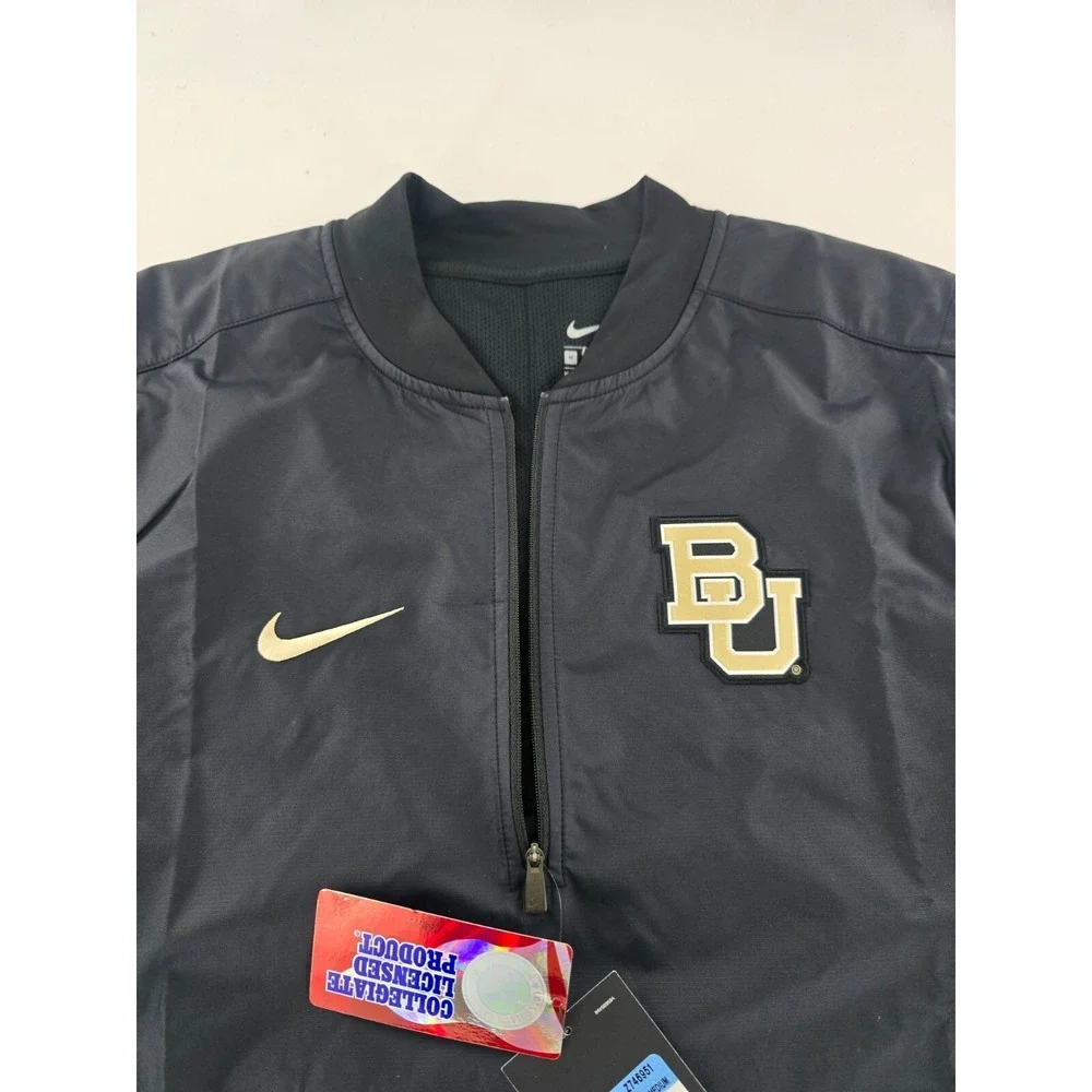 Nike Baylor Bears Coaches Jacket Men's M Black Quarter Zip Short Sleeve On Field